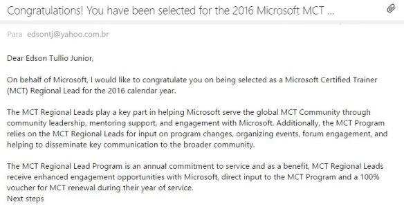 MCT Regional Lead 2016